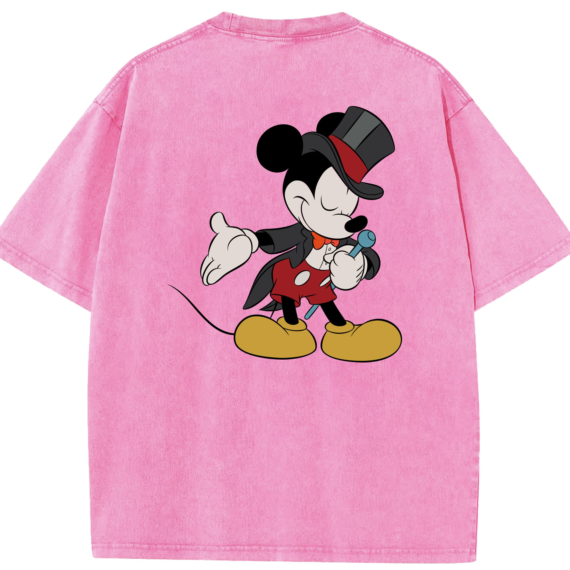 （画像用） ミッキーマウス Mickey Mouse 綿100% ヴィンテージ風 半袖Tシャツ（背面プリント）
